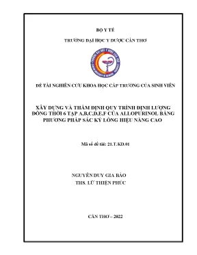 Nghiên Cứu Quy Trình Định Lượng Đồng Thời 6 Tạp Chất Của 