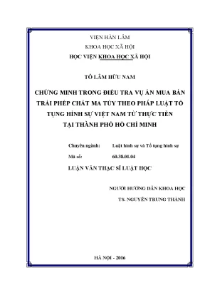 Chứng Minh Trong Điều Tra Vụ Án Mua Bán Trái Phép Chất