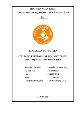Ứng Dụng Học Máy Trong Phát Hiện Giao Dịch Rửa Tiền