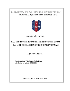 Các Yếu Tố Ảnh Hưởng Đến Rủi Ro Thanh Khoản Tại Ngân