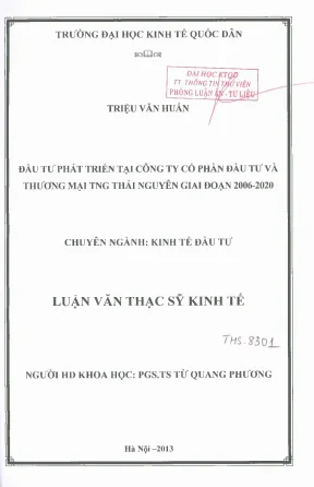 Phát Triển Đầu Tư Tại Công Ty Cổ Phần Đầu Tư Và Thương