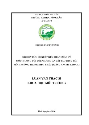 Giải Pháp Quản Lý Môi Trường Trong Khai Thác Quặng