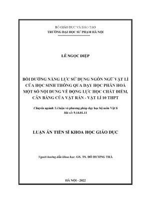 Bồi Dưỡng Năng Lực Sử Dụng Ngôn Ngữ Vật Lý Qua Dạy Học