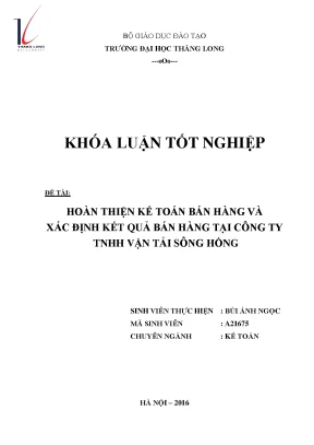 Hoàn Thiện Kế Toán Bán Hàng Tại Công Ty TNHH Vận Tải