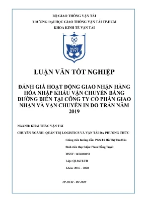 Đánh Giá Hoạt Động Giao Nhận Hàng Hóa Nhập Khẩu Bằng 