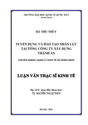 Tuyển Dụng và Đào Tạo Nhân Lực Tại Tổng Công Ty Xây Dựng 