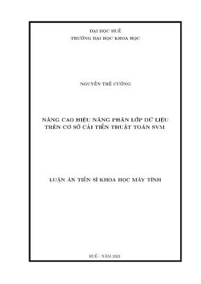 Nâng cao hiệu năng phân lớp dữ liệu với thuật toán SVM 
