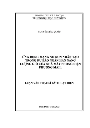 Ứng Dụng Mạng Nơ Ron Nhân Tạo Dự Báo Năng Lượng Gió Tại