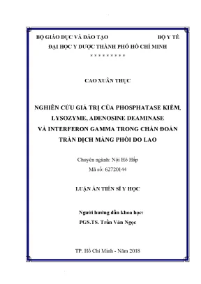 Nghiên Cứu Giá Trị Chẩn Đoán Của Phosphatase Kiềm, 