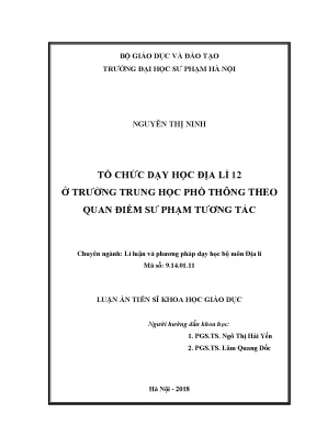 Phương Pháp Dạy Học Địa Lí 12 Theo Quan Điểm Sư Phạm 