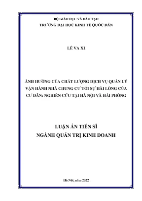 Ảnh Hưởng Của Chất Lượng Dịch Vụ Quản Lý Vận Hành Nhà 