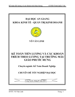 Kế Toán Tiền Lương và Các Khoản Trích Tại Trường Mẫu