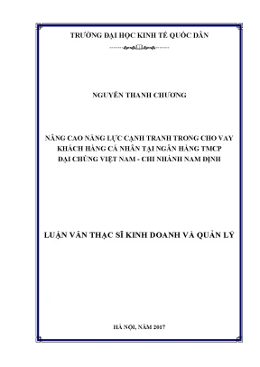 Nâng Cao Năng Lực Cạnh Tranh Trong Cho Vay Khách Hàng Cá