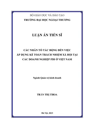 Nhân Tố Tác Động Đến Kế Toán Trách Nhiệm Xã Hội Tại