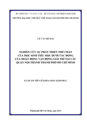 Nghiên Cứu Phát Triển Thể Chất Học Sinh Tiểu Học Qua 
