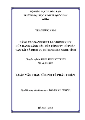 Nâng Cao Năng Suất Lao Động Tại Cửa Hàng Xăng Dầu