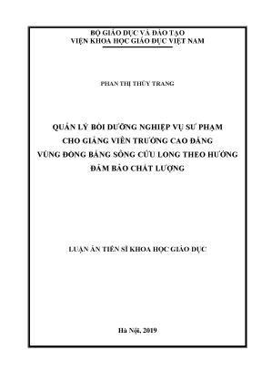 Quản Lý Bồi Dưỡng Nghiệp Vụ Sư Phạm Cho Giảng Viên