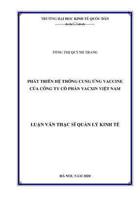 Phát Triển Hệ Thống Cung Ứng Vaccine Tại Công Ty Cổ Phần