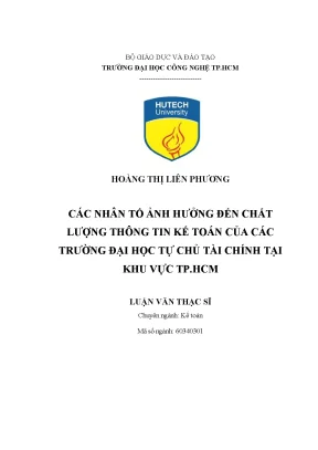 Nâng Cao Chất Lượng Thông Tin Kế Toán Tại Các Trường Đại