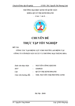 Công Tác Tạo Động Lực Cho Người Lao Động Tại Công Ty Cổ
