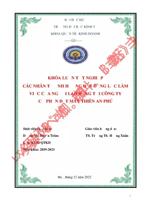 Các Nhân Tố Ảnh Hưởng Đến Động Lực Làm Việc Tại Công Ty