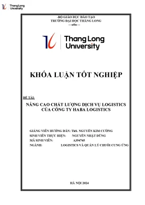 Nâng Cao Chất Lượng Dịch Vụ Logistics Tại Công Ty HABA 