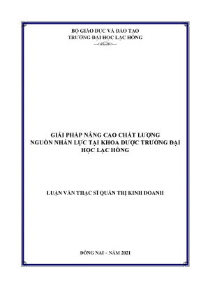 Giải Pháp Nâng Cao Chất Lượng Nguồn Nhân Lực Tại Khoa