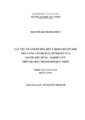 Các Yếu Tố Ảnh Hưởng Đến Ý Định Chuyển Đổi Nhà Cung Cấp