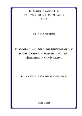 Tham Gia Của Cộng Đồng Trong Giáo Dục Đạo Đức Cho Học 
