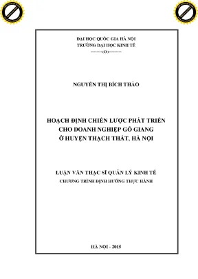 Chiến Lược Phát Triển Doanh Nghiệp Gỗ Giang Tại Thạch