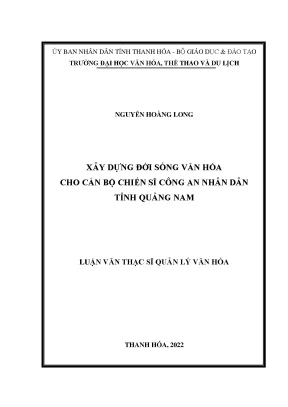 Xây Dựng Đời Sống Văn Hóa Cho Cán Bộ Chiến Sĩ Công An