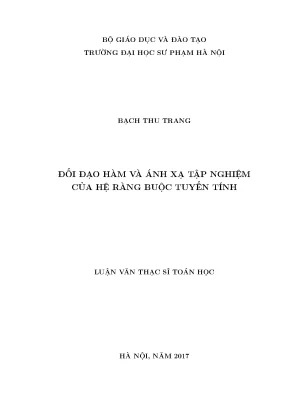 Nghiên Cứu Đối Đạo Hàm và Ánh Xạ Tập Nghiệm trong Hệ