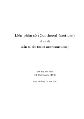 Nghiên cứu Liên Phân Số và Xấp Xỉ Tốt trong Toán Học
