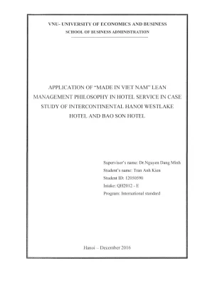 Ứng Dụng Triết Lý Quản Lý Lean 'Made in Vietnam' Trong 