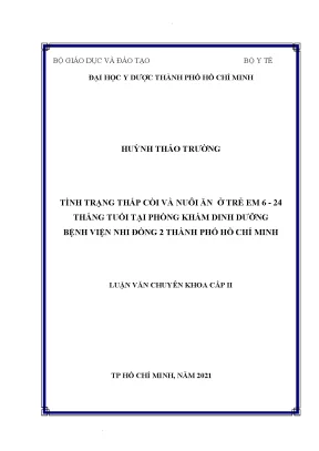 Tình Trạng Thấp Còi và Dinh Dưỡng Ở Trẻ Em 6-24 Tháng