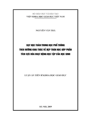 Nghiên Cứu Về Dạy Học Toán Trung Học Phổ Thông Theo