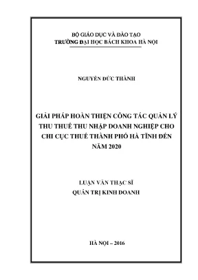 Giải Pháp Tối Ưu Quản Lý Thuế Doanh Nghiệp Tại Hà Tĩnh