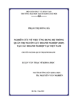 Nghiên Cứu Ứng Dụng Hệ Thống ERP Tại Doanh Nghiệp Việt Nam