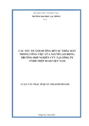 Các Yếu Tố Ảnh Hưởng Đến Sự Thỏa Mãn Trong Công Việc Tại