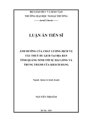 Nghiên Cứu Ảnh Hưởng Chất Lượng Dịch Vụ Tàu Thủy Du Lịch