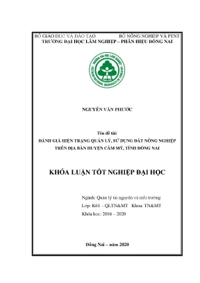 Đánh Giá Quản Lý và Sử Dụng Đất Nông Nghiệp Tại Huyện