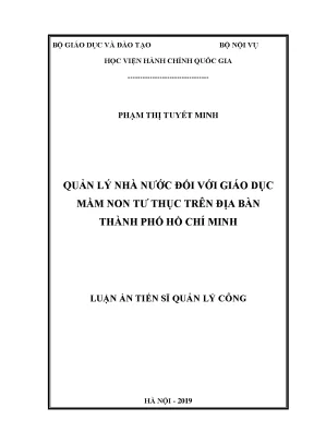 Quản Lý Nhà Nước Đối Với Giáo Dục Mầm Non Tư Thục Tại