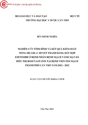 Kiểm Soát Nồng Độ LDL-C Huyết Thanh Ở Bệnh Nhân Bệnh