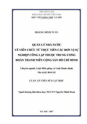 Quản Lý Nhà Nước Đối Với Viên Chức Trong Các Đơn Vị Sự