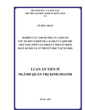 Nghiên Cứu Ảnh Hưởng Của Các Yếu Tố Đến Ý Định Mua Xanh 