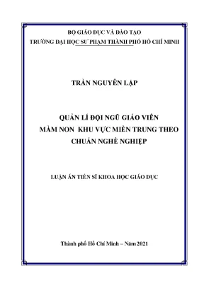 Quản Lý Đội Ngũ Giáo Viên Mầm Non Khu Vực Miền Trung