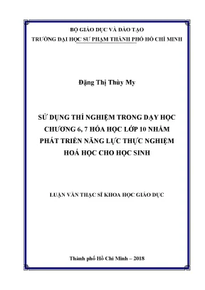 Phát Triển Năng Lực Thực Nghiệm Hóa Học Qua Thí Nghiệm 