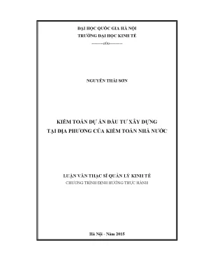 Kiểm Toán Dự Án Đầu Tư Xây Dựng Tại Địa Phương: Thực
