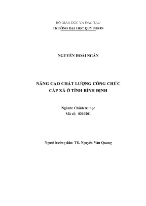Nâng Cao Chất Lượng Công Chức Cấp Xã Tại Tỉnh Bình Định