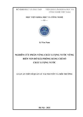 Nghiên Cứu Chất Lượng Nước Vùng Biển Ven Bờ Hải Phòng